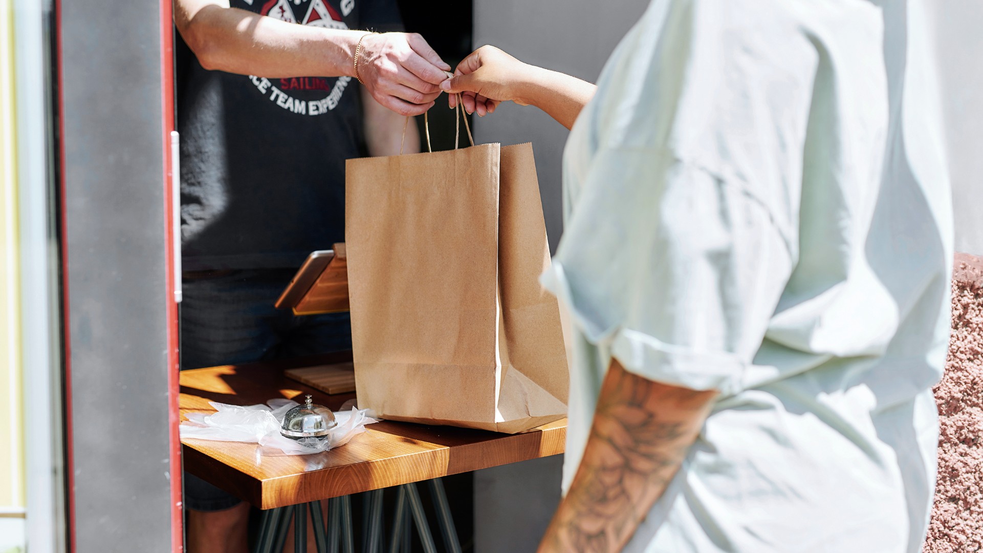 Loyalty: handing a customer thier bag