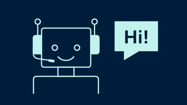A chatbot with a speech bubble