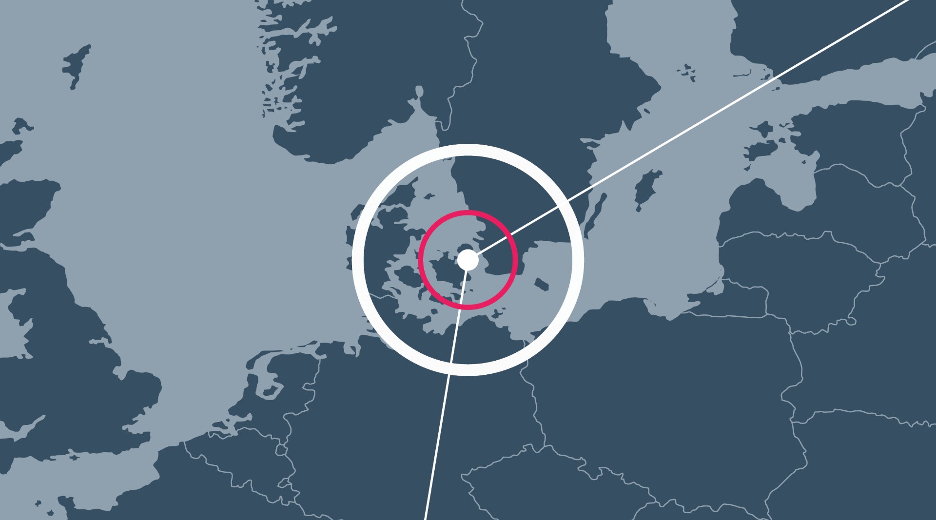 Landkarte mit Markierung in Dänemark